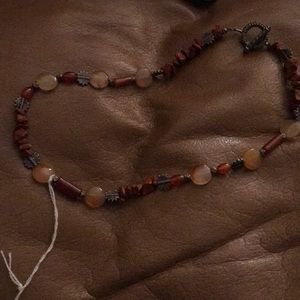Genuine beaded Maroon necklace